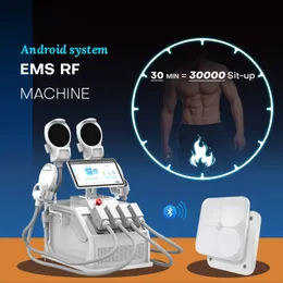 Equipo de adelgazamiento corporal EMS RF aprobado por la FDA máquina de estimulación muscular ems 4 manijas pantalla Android