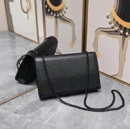 Bolsa feminina de couro legítimo de alta qualidade, bolsa de ombro com caixa, bolsa feminina, moda de luxo, frete grátis