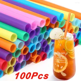 Disposable Cups Straws 100Pcs Drinking Multicolor Plastic Milktea Juice Straw For Birthday Wedding Party Accessories