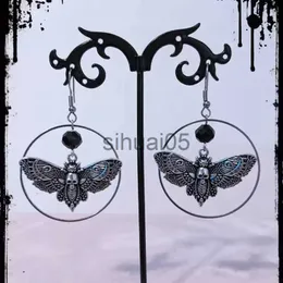 Anhänger Halsketten Gothic Halloween Fledermaus Mond Emaille Geist Ohrringe Alternativer minimalistischer Stil Grunge Schmuck Hexengeschenk Gothic weibliches Geschenk x1009