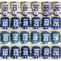 CCM Hockey Retro 19 Joe Sakic Jerseys Retire 21 Peter Forsberg 26 Peter Stastny 10 Guy Lafleur 22 Marois 13 Mats Sundin Vintage Classic Sewn On For Sport Fans Team Men