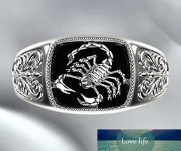 Topquality gótico punk escorpião masculino retro anel escorpião padrão totem anéis para homens hip hop viking jóias bague femme fábrica p6533105