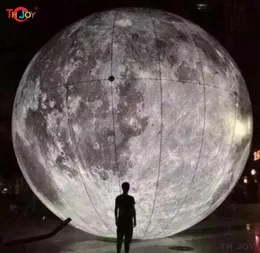 Açık Hava Oyunları Aktiviteleri Parti Balonları Dev Şişirilebilir Ay Top 2m3m4m5m Aydınlatma Gezegen LED ile Şişirilmiş Ay