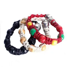 Smoking Pipes Smoking Pipes Creative Beaded Bracelet Pipe Portable Den Filter Handmade Knot Rope Metal Cigarette Holder Household Acce Dhpqd