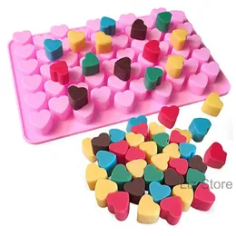 Heart-shaped Silicone Chocolate Mould Bar Party 55 Grids Ice Cube Mold Kitchen Baking Cake Biscuit Moulds Dessert Molds Tools TH1118