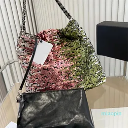 2023-Women Luksusowa torba na markę jedno ramionowe Plecak Sekin Mermaid Backpack Crossbody Large Pojemność Plecak z zerowym portfelem 35 cm/30 cm