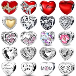 Loose Gemstones 925 Sterling Silver Bee Flower Mom Family Heart Series Shine Beads Fit Original Charms Bracelets Women DIY Jewelry