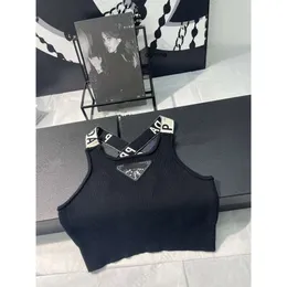Lüks 5A Tasarımcı Üst Tank mahsul giysileri Kadın Tişörtlü Kadın Nakış Dantelli fırfırlı Yay Düğmesi Dantel Baskı Rhinestone Yelek Yoga Tees Sheer Sequins A8 Z1H7