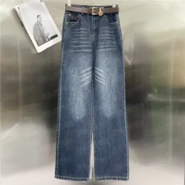 Designer Jeans Donna Pantaloni in denim con cintura Ricamo Pantaloni con lettera Ragazza Lady Street Style Pantaloni Jean Hip Hop