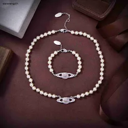 23ss дизайнерское жемчужное ожерелье для женщин, модные подвески в форме планеты, ювелирные изделия, ожерелья, включая коробку, подарок для пары