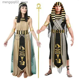 Tema kostym cosplay farao cleopatra par egypten egyptisk drottning kommer myt gudinna roll play halloween carnival fancy klänning parti vuxen q231010