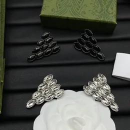 Designerörhängen, svart/silver, 2 färger, kristalldroppformade mode kvinnors örhängen, alla hjärtans dag, jul, gåvor av hög kvalitet
