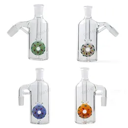 5.3" Ash Catcher with Showerhead Dropdown Recycler Glass Bong Dab Rig Smoking Water Pipes Bubbler Colorful Donut Design