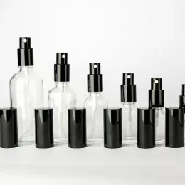 Garrafa cosmética de vidro transparente, recipiente de bomba de maquiagem, frascos recarregáveis de spray de névoa 5-100ml LL