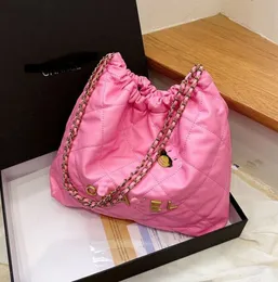 Letter Sain Bag na ramię designer torba kubełkowa Pu skórzana torebka sznurka złota łańcuch podróżny TOTE Modna torba podróżna luksusowe torby marki torby zakupowe CH1009