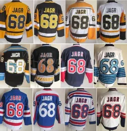 CCM Hockey Retro 68 JAROMIR JAGR VINTAGE JERSEY EMERTORE CLASSEY COJKA STITCHING PURE BAWIEL DESCABLE FOR FANS Drużyna Black White Blue Yellow Mens Sale