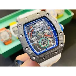 Relógio suíço Richas Miers de luxo ZF Factory Tourbillon Movimento automático superclone aaaa Mecânica Milles Rm1104 cronógrafo de função completa uhr 9DWA RM11 carbo