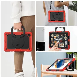 Heavy Duty Handle Grip Stand Case For Samsung Galaxy Tab A 8.0 A7 Lite 8.7 A8 10.5 inch Kids Shockproof Full-body Protective Tablet Cover+ PET Screen Film Shoulder Straps
