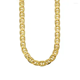 Kedjor charmoment smycken 18k guld färg kubansk kedja fransk mode retro trottoarklass för man kvinnors korta hals