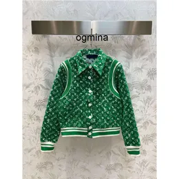 lusso 5A Runway Designer Giacca da donna con motivo a lettere a maniche lunghe Giacca con bottoni alla moda Patchwork Cappotto ampio Abbigliamento da strada