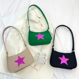 イブニングバッグ女の子の女性のためのシンプルなショルダーバッグ5点星の脇の下の女性財布トレンディアンダーアームファッションハンドバッグ