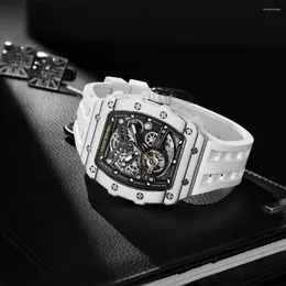Wristwatches TSAR BOMBA Fashion Men's Watch 50M Waterproof Fully Automatic Mechanical With Luminous Carbon Fiber Bezel