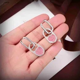 Brincos de designer para mulheres joias charmosas em forma de coração rosa diamante decoração pingentes de orelha incluindo caixa presentes de feriado