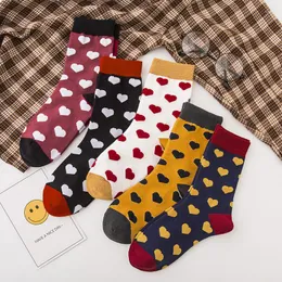 Women Socks 1 Pair Fashion Japanese Love Student High Sleeve Personalized Female Long Cotton