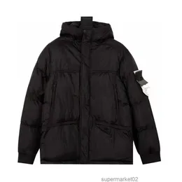 2023 Yeni Tasarımcı Erkekler Down Palto Kış Yansıtıcı Pamuk Metal Naylon Su Geçirmez ve Sıcak Üzgün ​​Moda Mektup Taşları Ceket Ceket M-2xldzck