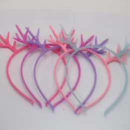 Hair Clips 5 Mixed Color Plastic Deer Antler Headband Band Christmas Party Favors