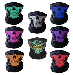 Festival Skull Masks Skeleton Magic Bicycle Ski Skull Half Face Mask Ghost Scarf Multi Använd Neck Cykling Scarf Neck Gaiter Halloween Masks