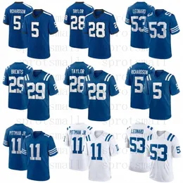 Jonathan Taylor Anthony Richardson Camisa de futebol juvenil Josh Downs Quenton Nelson Darius Leonard Michael Pittman Jr DeForest Buckner Gardner Minshew II Franklin