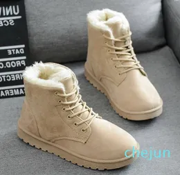 Boots Winter Women Snow Shoes Flat Hell Casual Woman Ankle Plush Warm Botas