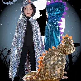 Kostium motywu dinozaur cape halloween cosplay come hooded Cloak for Kids Wizard and Girls Witch Cosplay Child Come Halloween Party Cloak Q231010