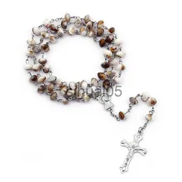 Hänge halsband charms Jesus Cross Rosary Halsband Vintage Cross Pendant Jewelry 2021 Trend Katolska halsbandsgåvor Zinklegeringstillbehör Ny x1009