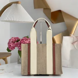 Stora lådor Woody Totes 9a kvalitetslinne träy plånbok läder tygväska designer handväskor duk kväll väska mode shopping väska med liten unisex handväska handväska