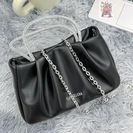 Shoulder Bags Autumn Simple Handbag For Women 2023 Fairy Style Pleated Fashion One Crossbody Chain Bag