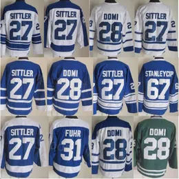 CCM Hockey Retro 31 Grant Fuhr Jerseys 75 주년 은퇴 67 Stanleycup 27 Darryl Sittler 28 Tie Domi 13 Mats Sundin Vintage Classic All Stitched Pure Cotton