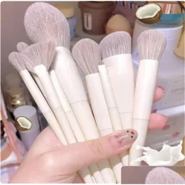 Pincéis de maquiagem 13 unidades de pincéis de maquiagem macios e fofos definidos para cosméticos base blush pó sombra kabuki pincel de mistura ferramenta de beleza Oti3G