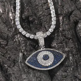 Iced Out Devil Eye Pendant Necklace Gold Silver Plated Mens Bling Hip Hop Jewelry Gift270f