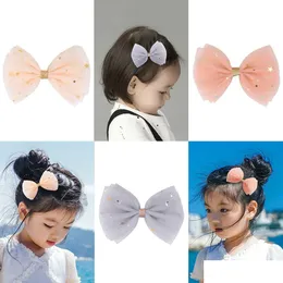 Forcine per capelli Principessa Pizzo Stelle scintillanti Forcine per capelli Nodo glitter Fiocchi per capelli Moda Bambini Fermacapelli Prodotti per capelli Accessori per capelli Strumenti Dhn9E