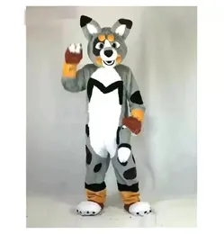 Costume promozionale della mascotte del cane della volpe del husky della pelliccia lunga promozionale Abiti fatti a mano Abiti da festa Abiti Abbigliamento Promozione pubblicitaria Carnevale