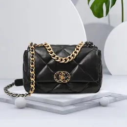 2023 new mouth cover bag high texture sheepskin chain Ring-lattice single shoulder oblique span bag fragrant women's bag