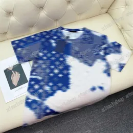 22ss Uomo Donna Designer magliette tee tie dye camicie parigi lettera cotone manica corta girocollo Streetwear xinxinbuy blu XS-L299g