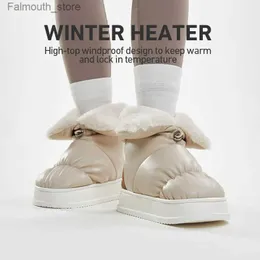 Botlar utune yüksek kar botları kadınlar erkekler sıcak dış ayakkabılar kalın peluş platform terlik su geçirmez pu açık sokak moda daireleri boot q231010