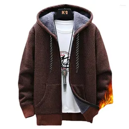 Men's Sweaters Autumn And Winter Plush Thick Cardigan Jacket Oversized Hooded Sweater