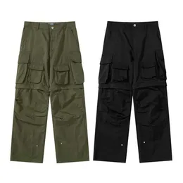 Pantaloni Gaojie Chaopai con tubo dritto impermeabile staccabile e tasche multiple per pantaloni da lavoro casual4kh3