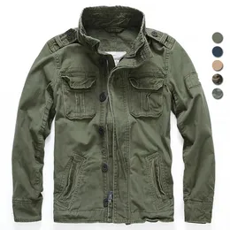 Men's Jackets Men Military Jacket Men M65 Denim Retro Cargo Jacketes Outdoor Multi Pockets Camo Tops Field Casual Fashion Hiking Coats Uniform 231009