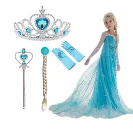 Girl's Dresses Halloween Elsa Anna Dress Girls Costume Fancy Party Princess Cosplay Dresses Children's Christmas Birthday Clothing Set 3-10Y 231010