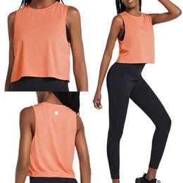 Lu-737 Frauen Yoga Sport Weste Crop Tops Tank Fitness ärmellose Hochelastizität Tanks Hemden